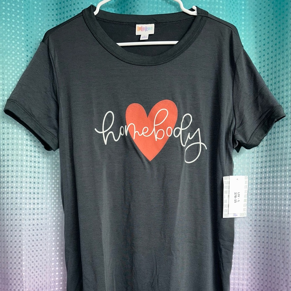 NWT Lularoe L gray homebody Liv tee shirt